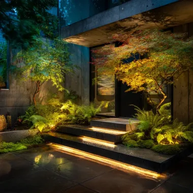 Professional Landscape Lighting Vancouver Moonlit team specializing in patio LED fixtures, backyard illumination, garden pathway lighting, driveway security spotlights, decorative bistro strings, architectural uplighting, commercial exterior LED installations, and complete outdoor landscape lighting solutions in Vancouver BC.