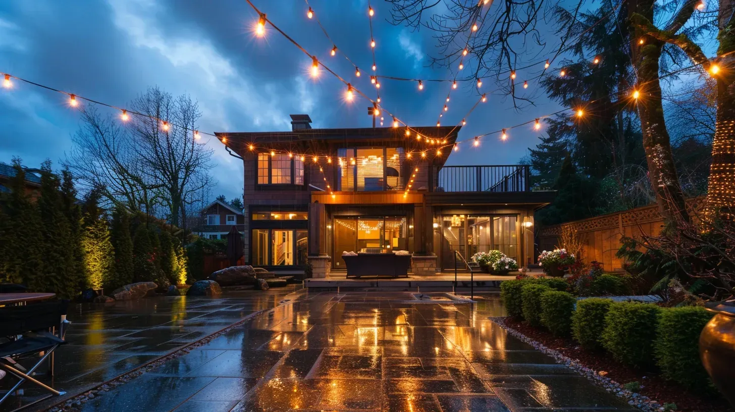 Aggressive Bistro Lighting Vancouver BC contractors delivering backyard patio LED systems, residential garden string lights, driveway illumination, café-style terrace LEDs, pathway lighting, and professional commercial outdoor bistro lighting upgrades across Metro Vancouver.
