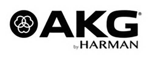 A black and white logo for akg by harman
