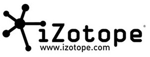 A black and white logo for izotope www.izotope.com