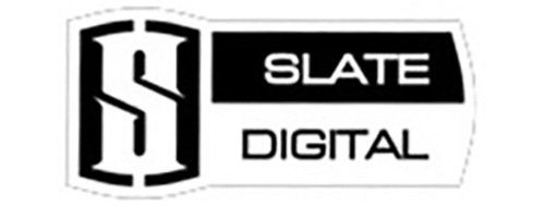 A black and white logo for slate digital
