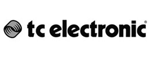 A black and white logo for tc electronic on a white background.