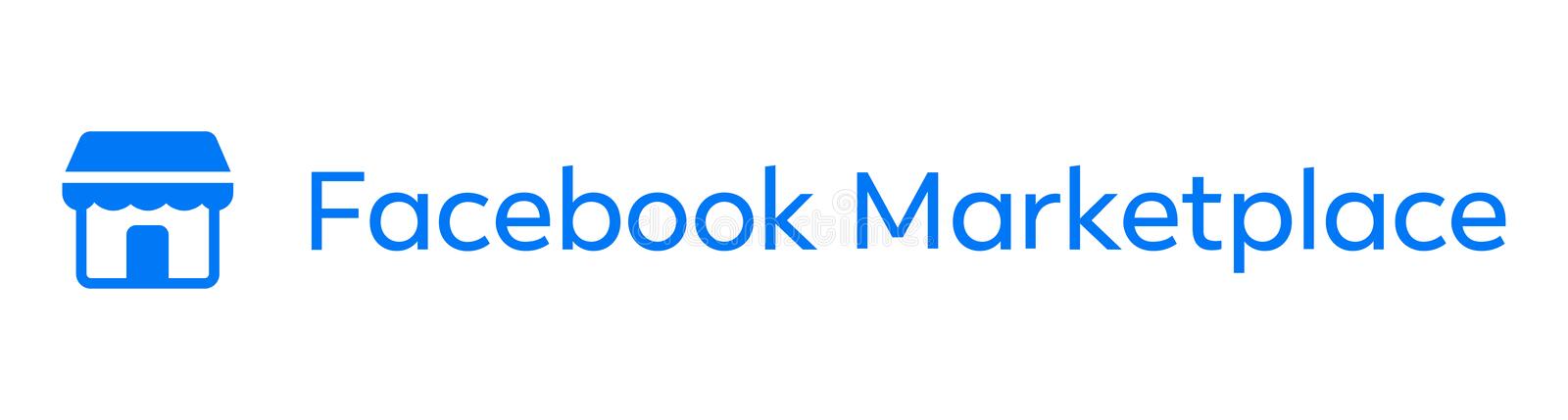 A logo for facebook marketplace with a blue shop icon.