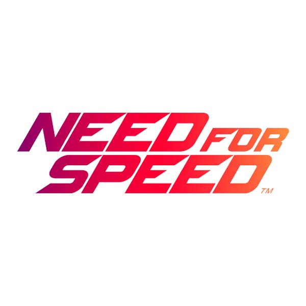 The need for speed logo is on a white background