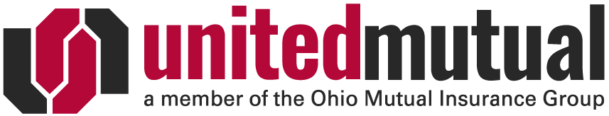 United Mutual logo with a geometric emblem and the company name. Text: 