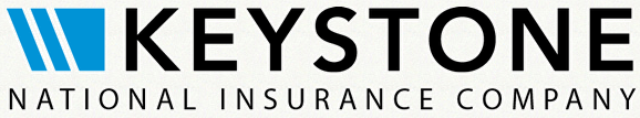 Keystone National Insurance Company logo: blue graphic next to black text.