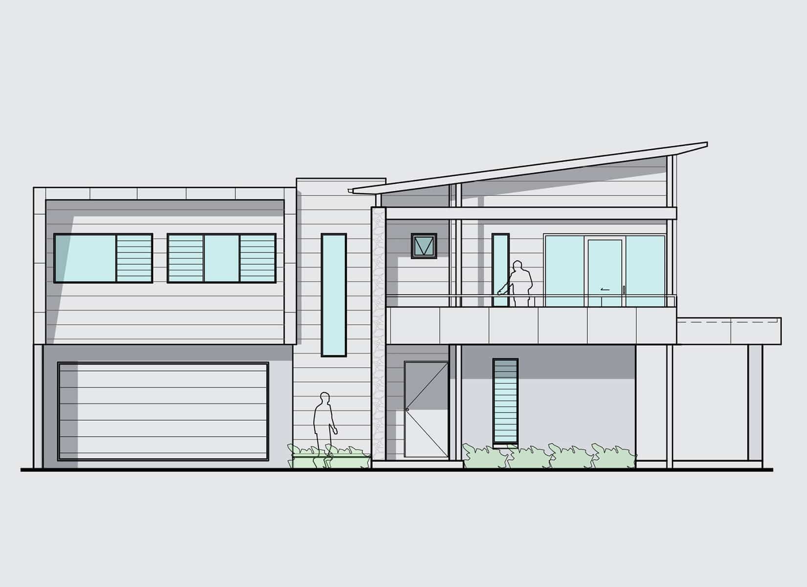 A Black and White Drawing of a Modern House — Evolution Building Group Dapto, NSW