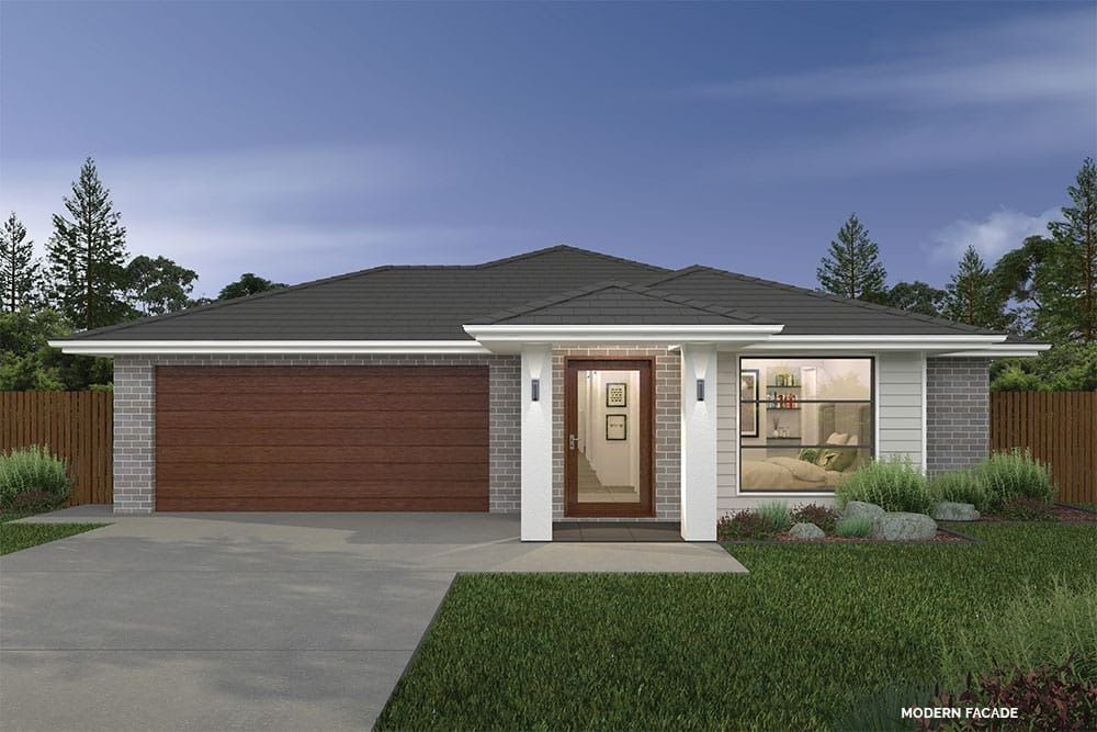 An Artist's Impression of a House With a Large Garage and a Large Window — Evolution Building Group Dapto, NSW