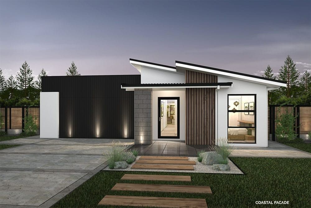 An Artist's Impression of A Modern House with A Wooden Walkway Leading to It — Evolution Building Group Dapto, NSW