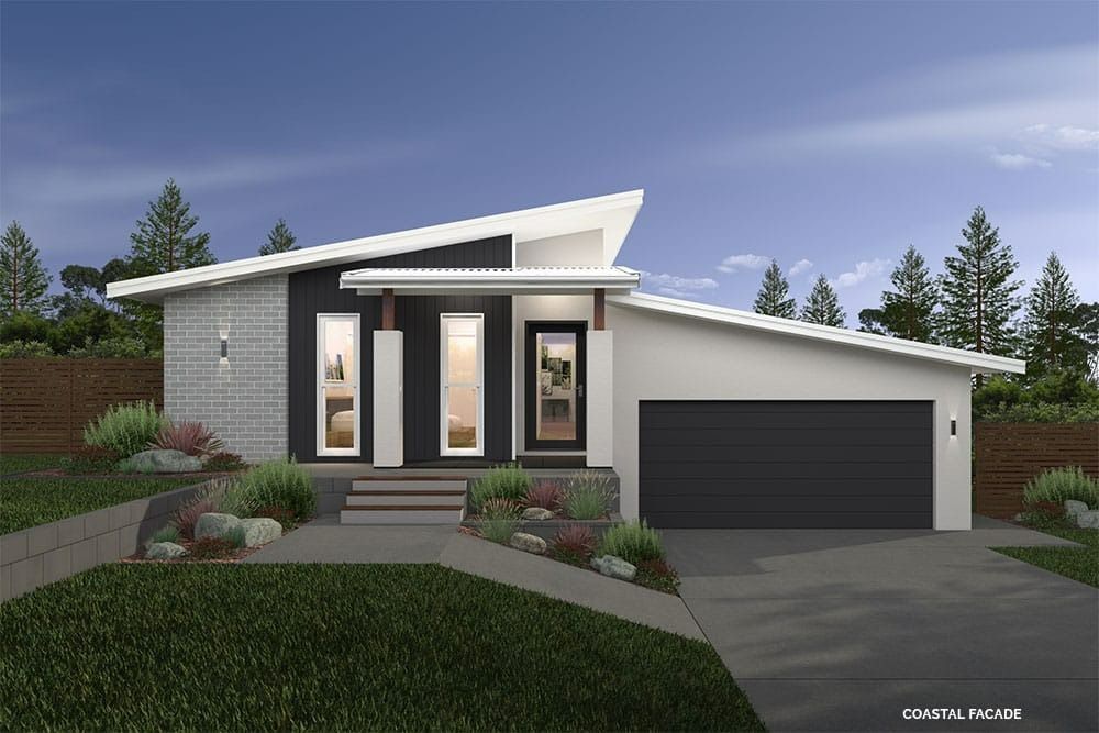 An Artist S Impression of A Modern House with A Black Garage Door — Evolution Building Group Dapto, NSW