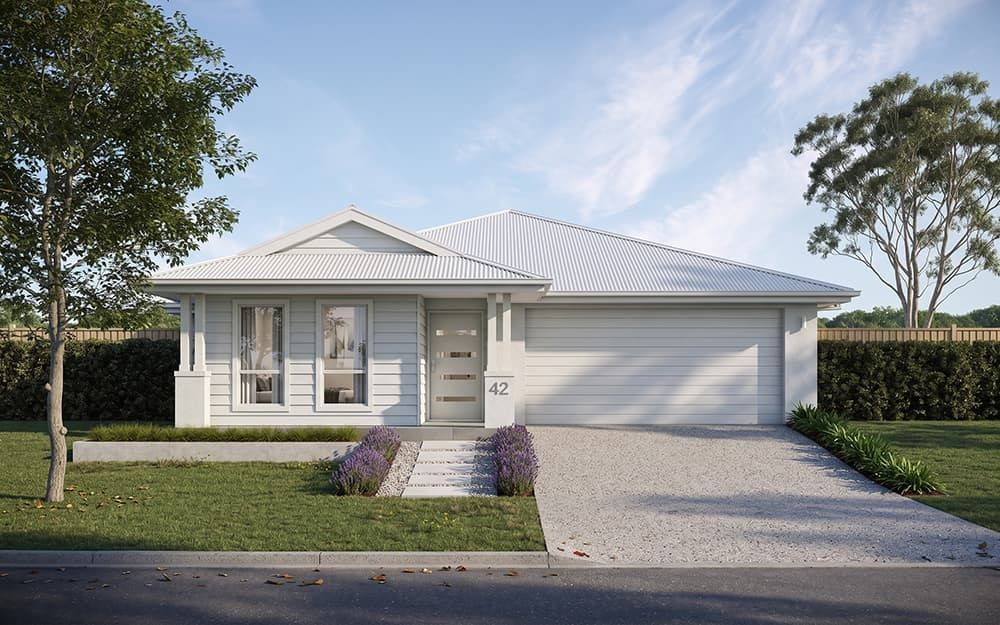 An Artist's Impression of A House with A Brown Garage Door — Evolution Building Group Dapto, NSW