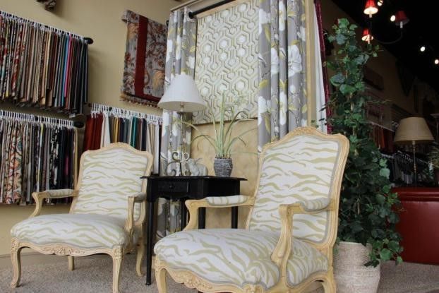 Two White Chairs Are Sitting Next To Each Other In A Room — San Antonio, TX — Arrow Upholstery & Drapery