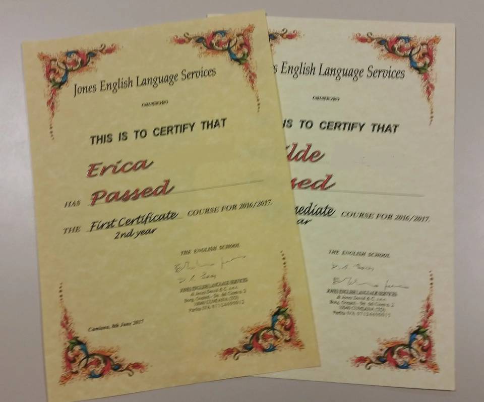 certificati dell'istituto