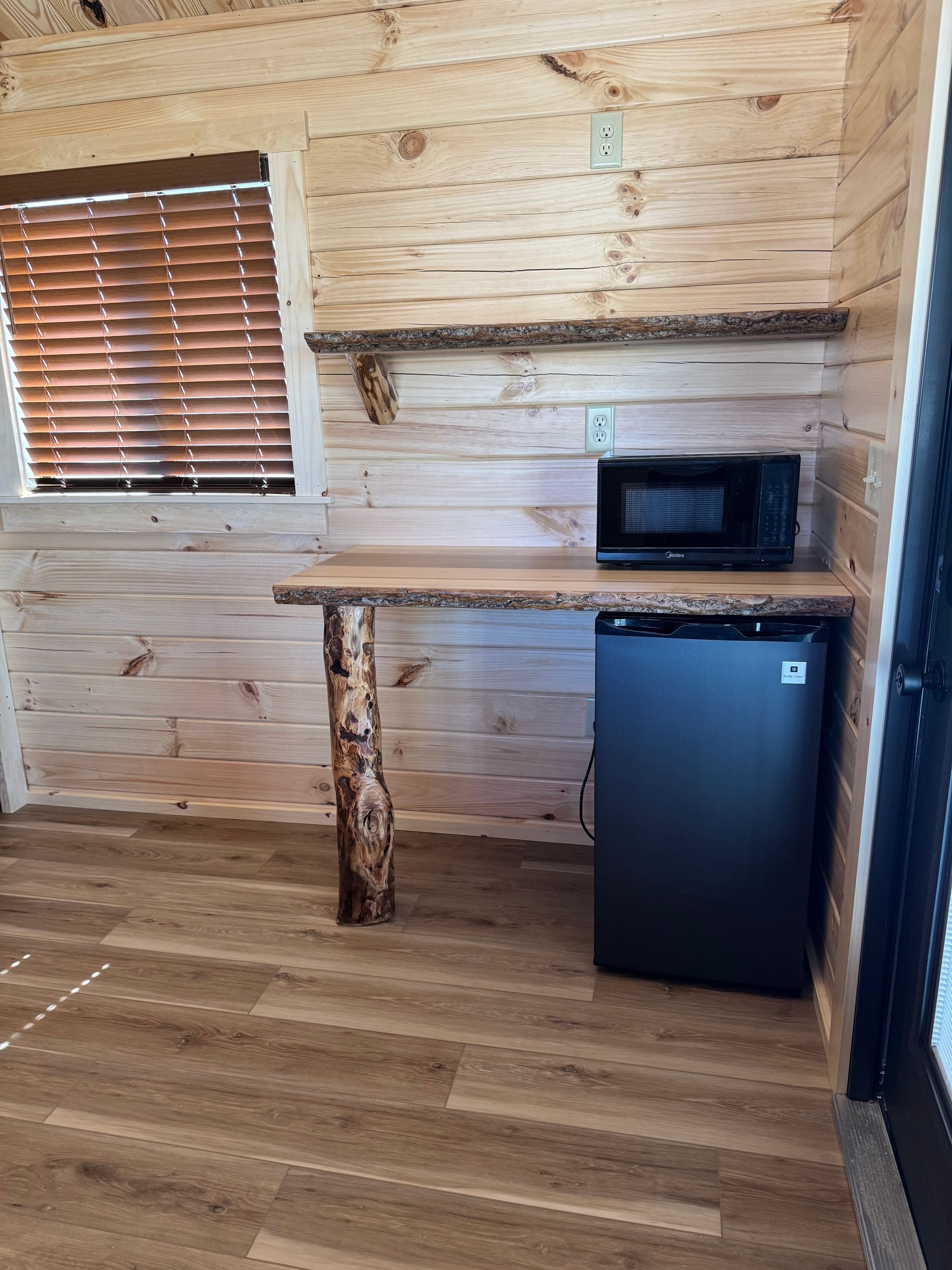 Zion Vacation Village adventure cabin microwave and refrigerator