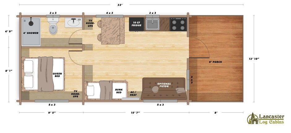 Zion Vacation Village family cabin floor plan