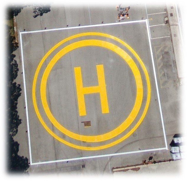 segnaletica orizzontale per eliporto