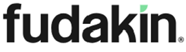 A black and green logo for fudakin on a white background.
