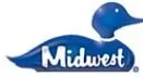 A blue duck with the word midwest written on it.