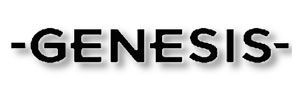 The word genesis is written in black on a white background.