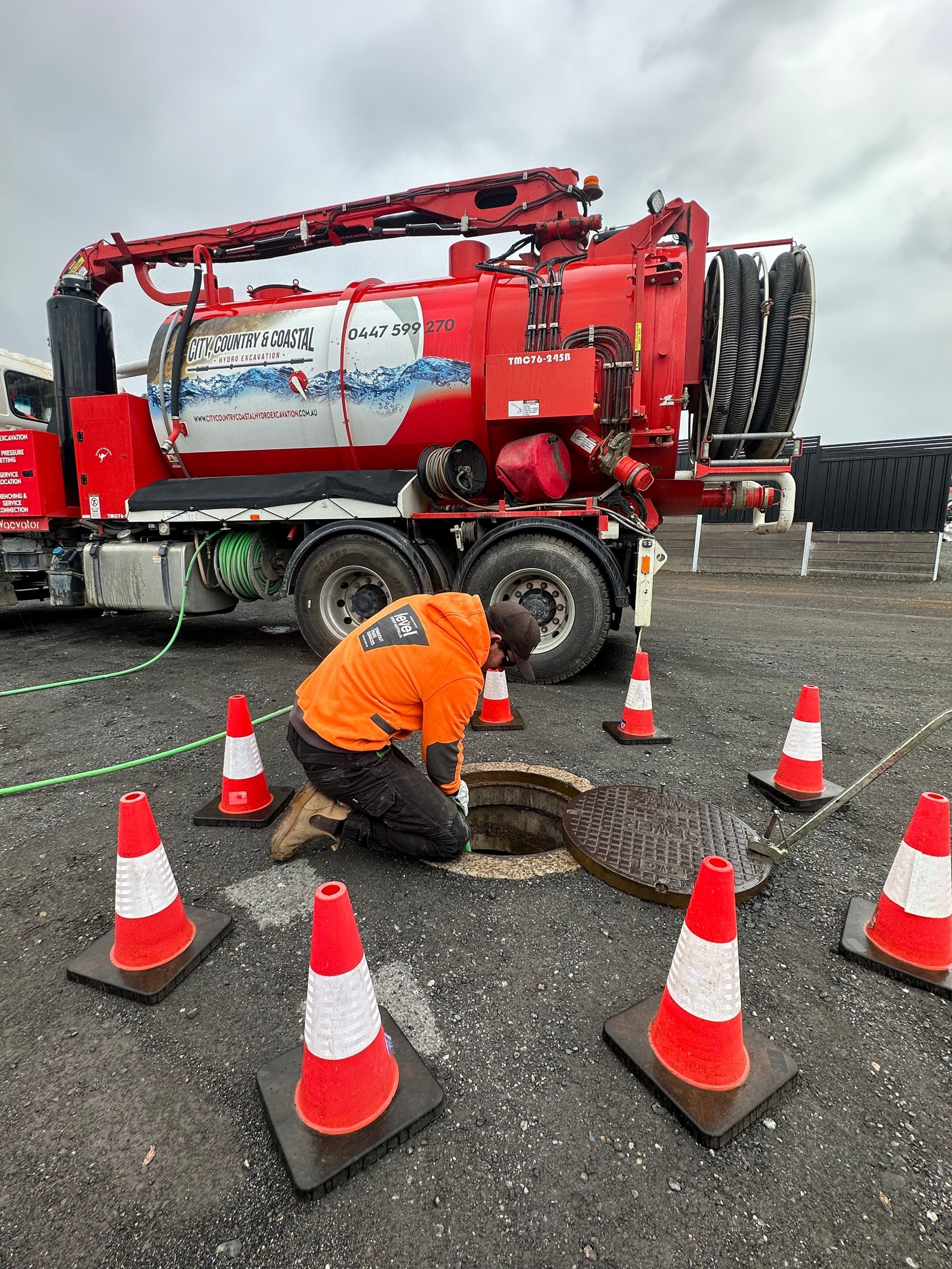 A man performing jetting services — Hydro Excavation in Goulburn, NSW