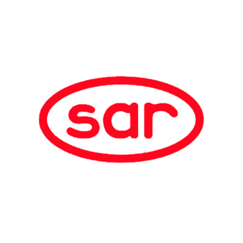 Logo SAR rouge dans un ovale rouge sur fond blanc