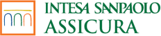 Logo di Intesa Sanpaolo Assicura con icona arancione e testo verde su sfondo bianco.