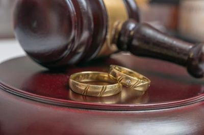 Gavel and Wedding ring — Divorce form in Las Vegas, NV
