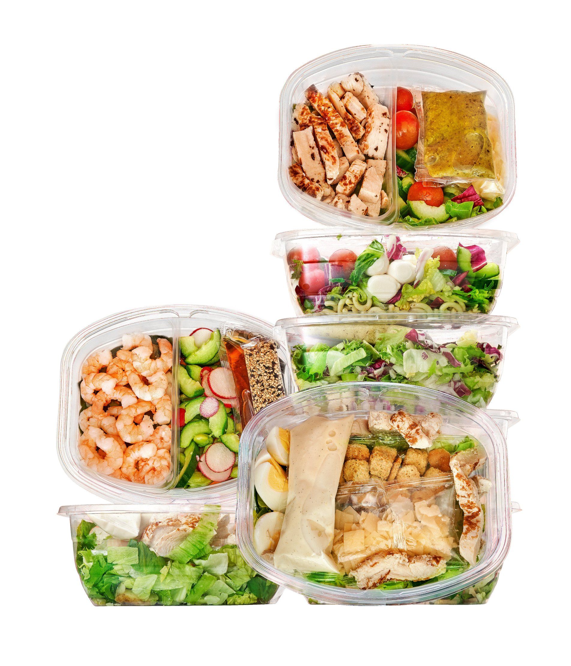 Using a Volumetric Filler To Fill Salad Bowls