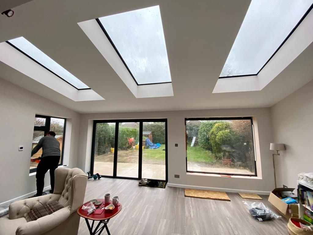 Slimline Sliding door and large fixed panel