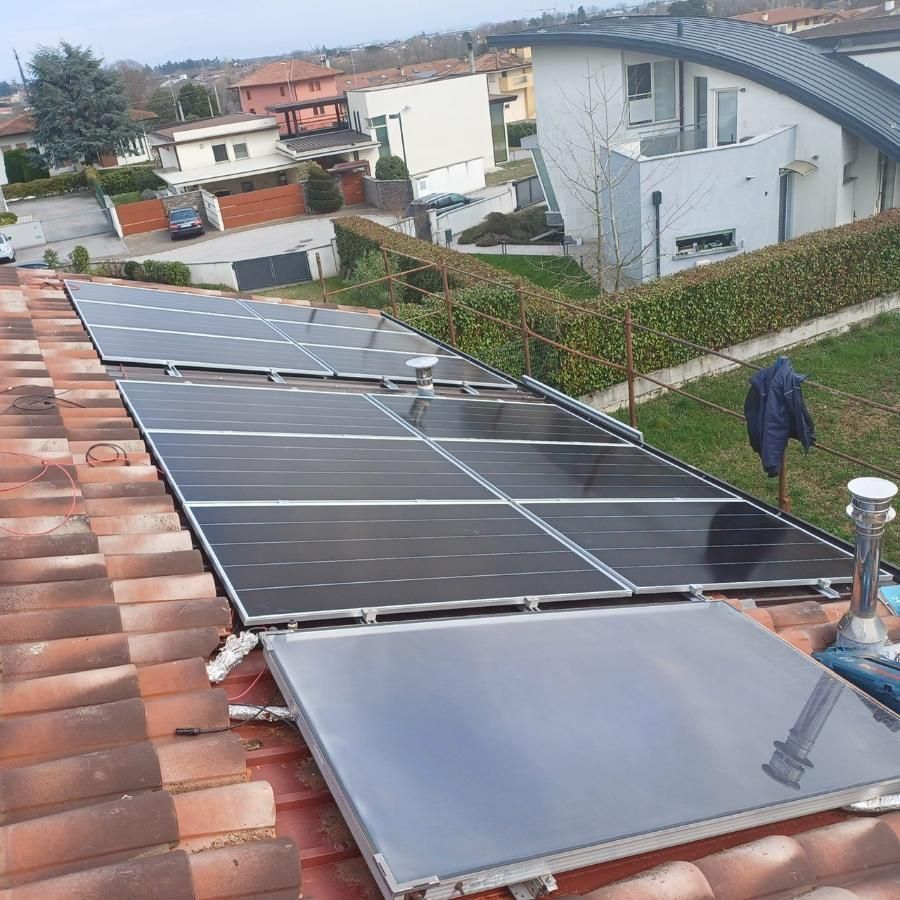 Impianto fotovoltaico su vasca grecata  6-5 kw Basaldella Udine