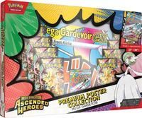 Mega Gardevoir-EX Premium Poster Collection Pokémon TCG-boxset met kaartpakketten, een jumbo-kaart en een poster.