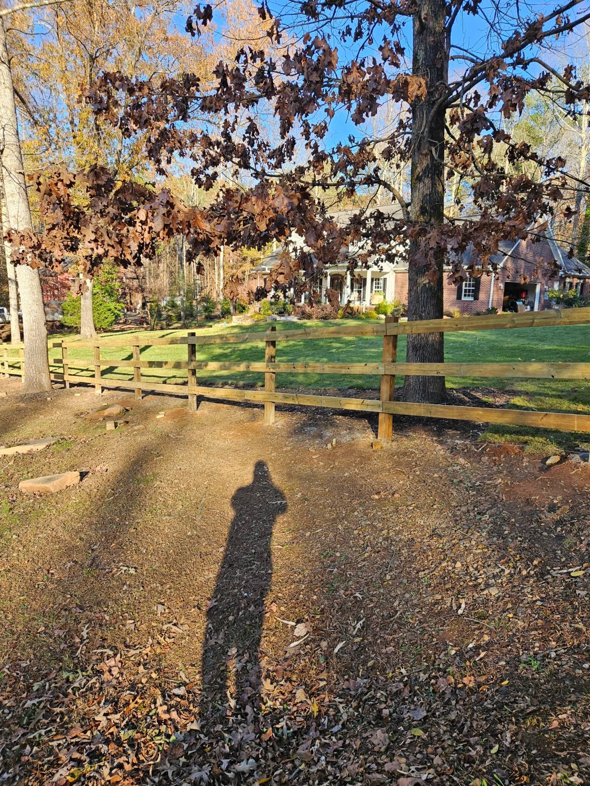 new wooden fence installation