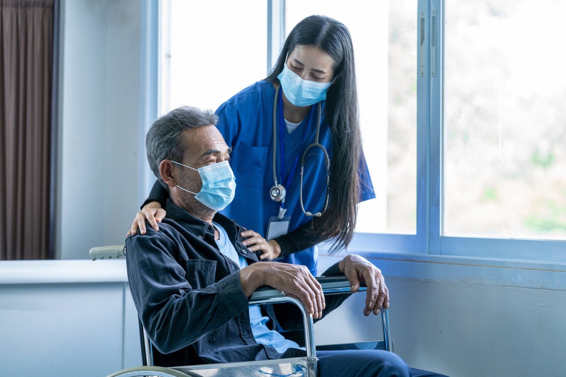 Doctor Hugging A Patient — Fremont, CA — Kairos Home Care LLC