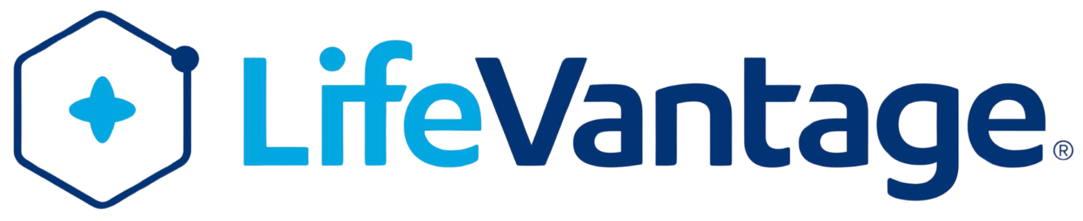 The life vantage logo is blue and white on a white background.