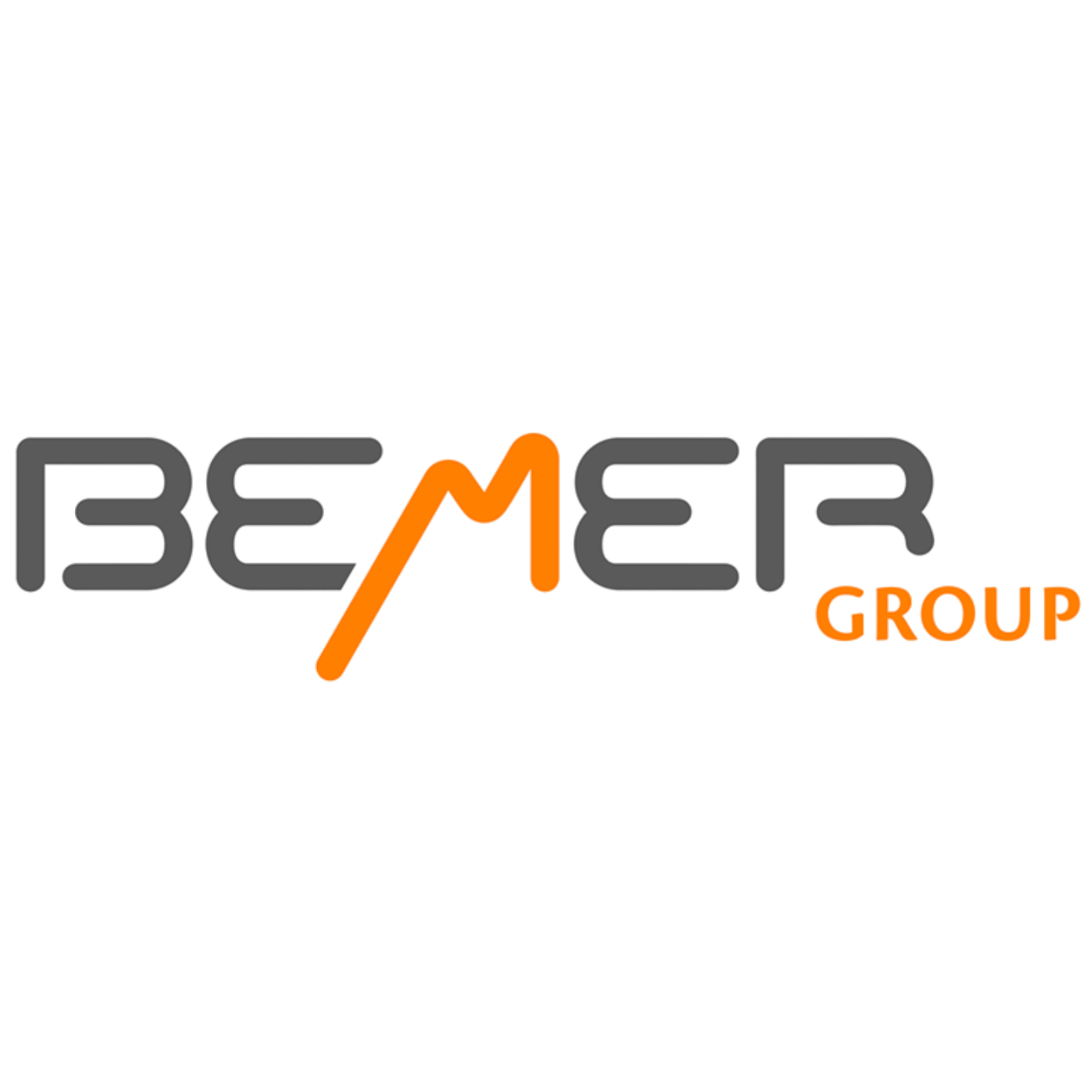 The bemer group logo is black and orange on a white background