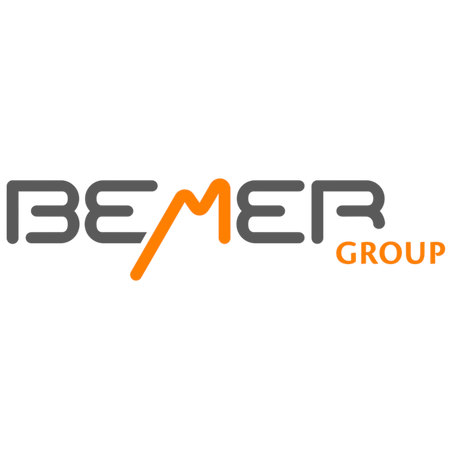 The bemer group logo is black and orange on a white background