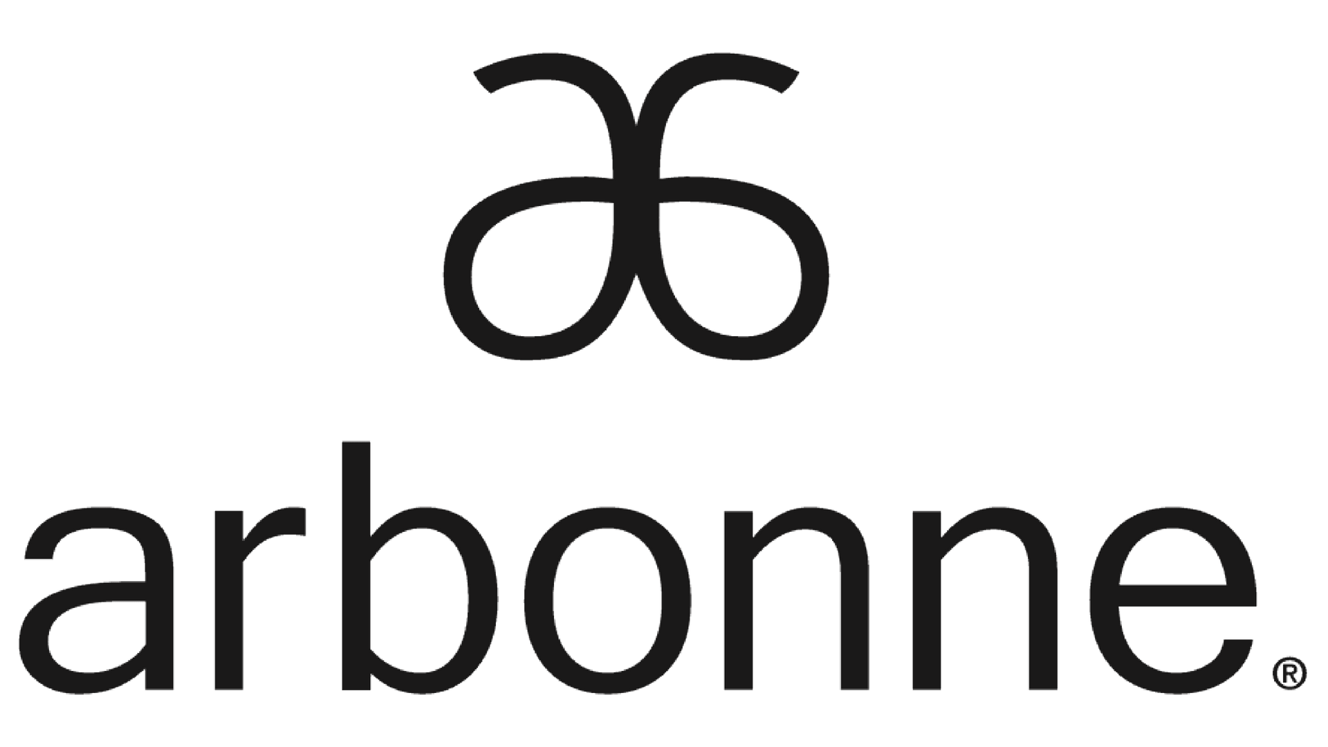 A black and white logo for arbonne on a white background.