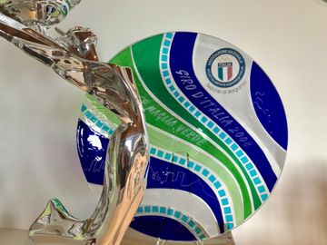 Premio riconoscimento coppa trofeo vetro artistico