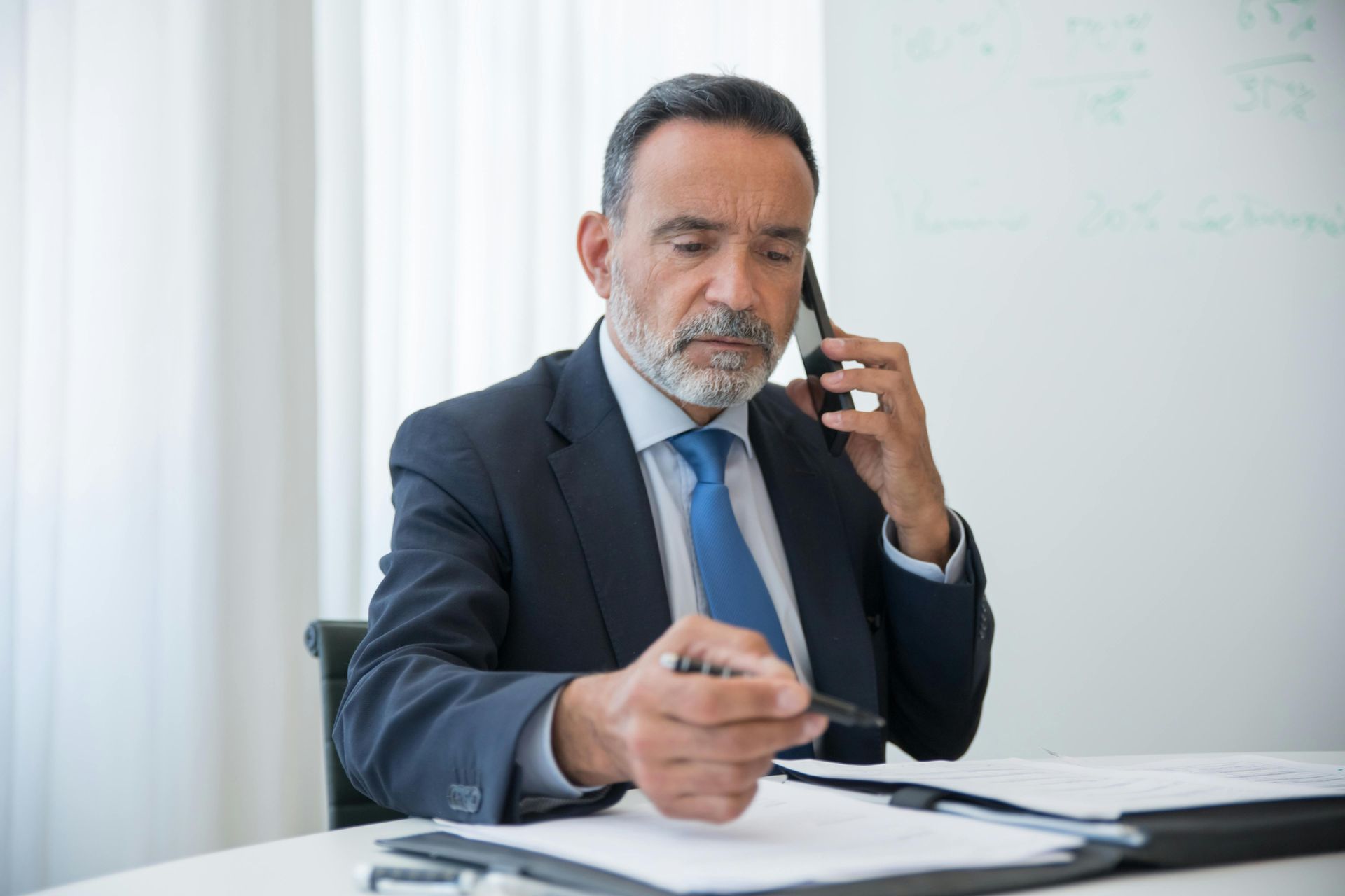 Man assessing cyber insurance