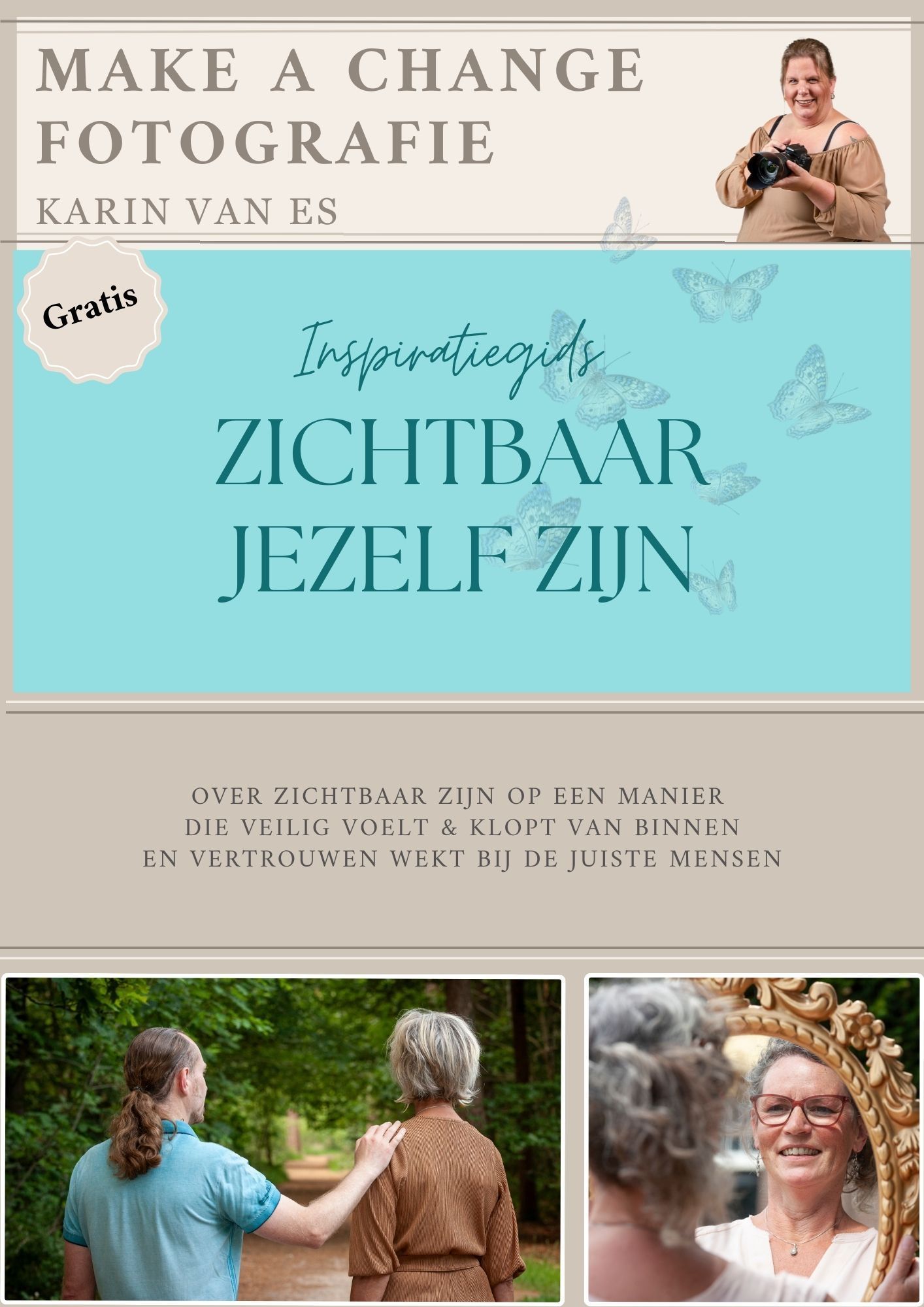 cover van inspiratiegids zichtbaar jezelf zijn voor coaches en therapeuten. De personal branding inspiratie gids.