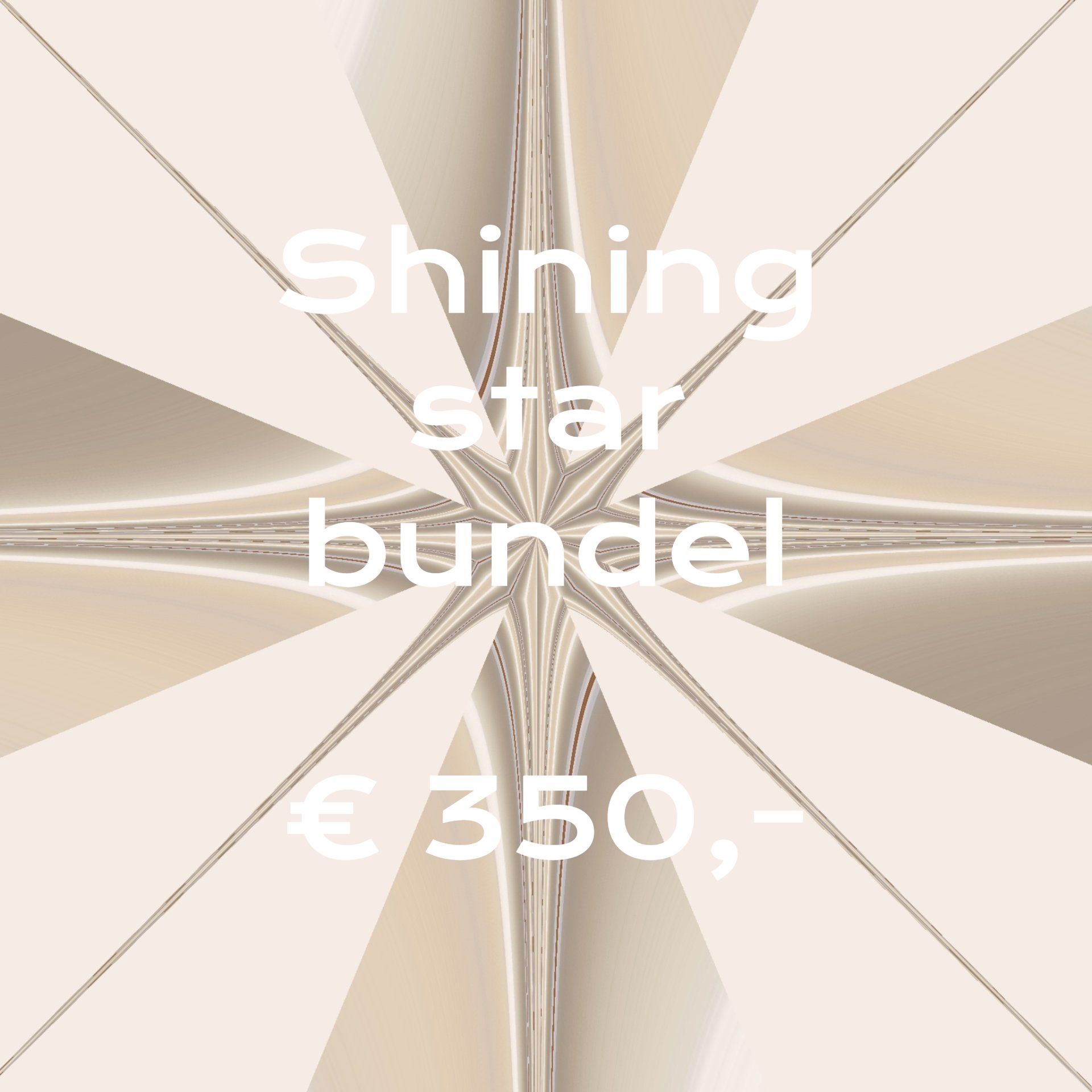 Een poster met de tekst Shining Star Bundel 350 euro
