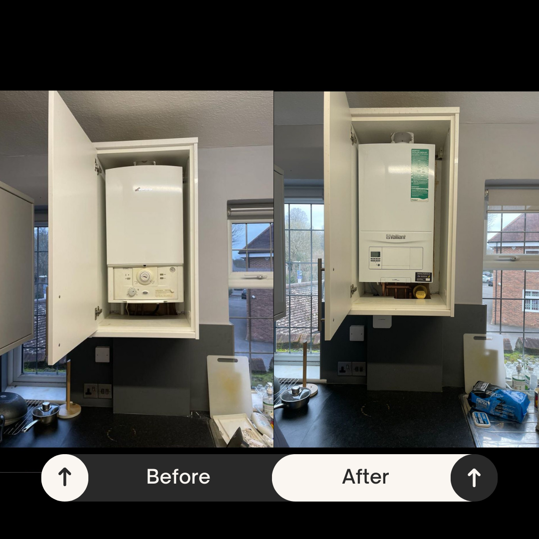 Boiler installation before and after