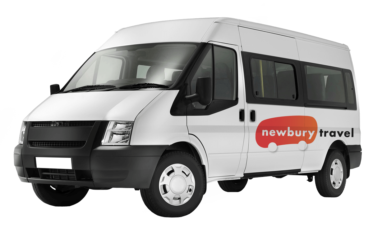 newbury travel white minibus