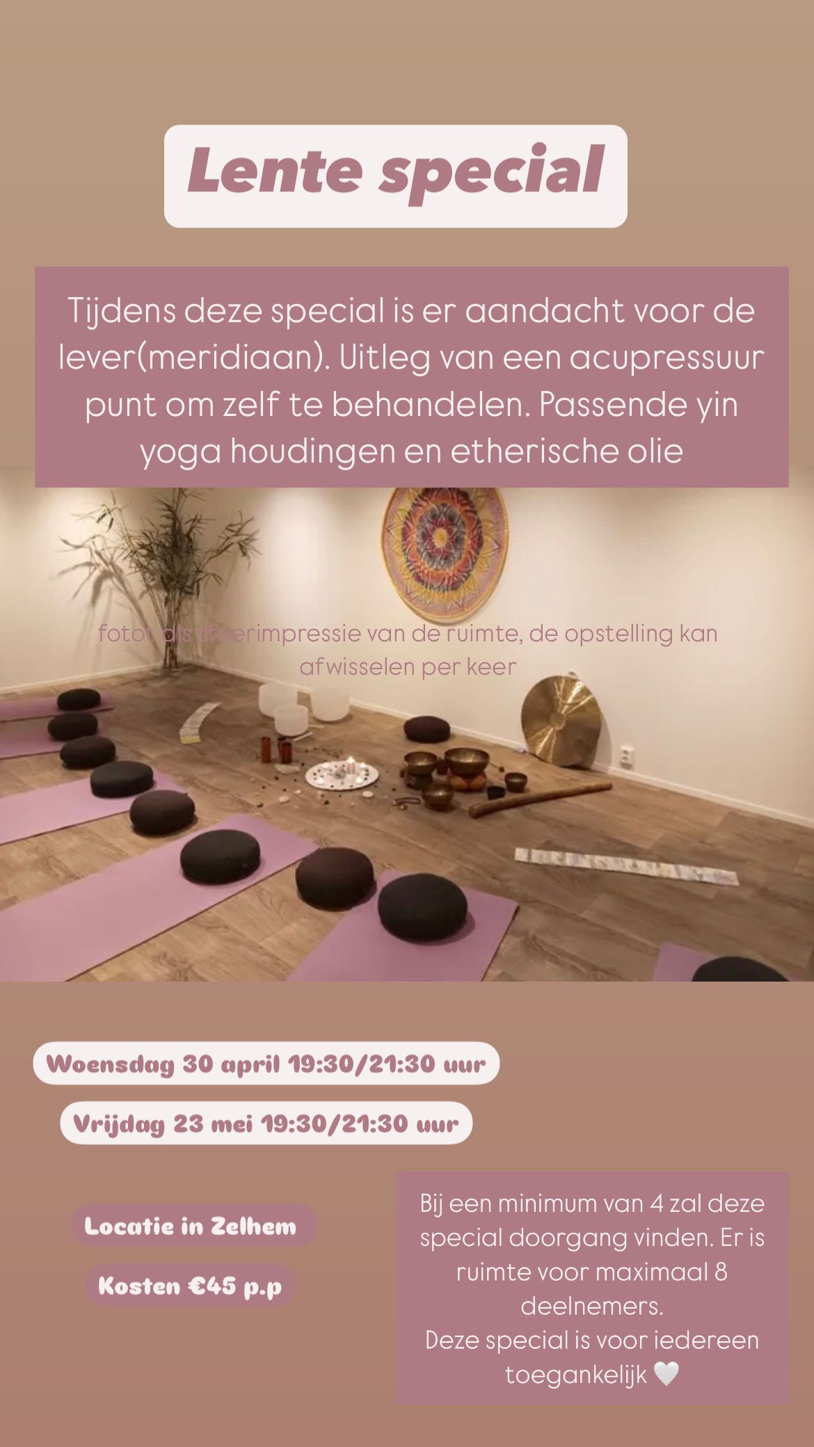 Esmee Evers geeft een Lente Special yogales bij Hugz in Zelhem