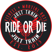 a logo for ride or die fitness martial arts