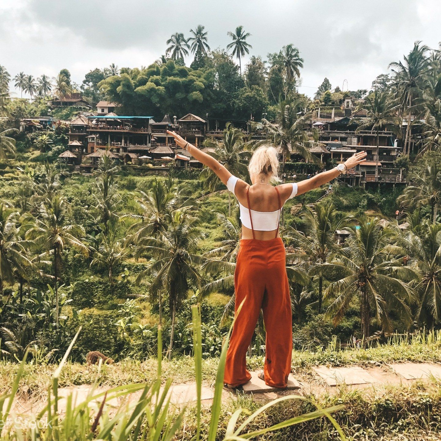 girl at tegallalang rice terraces