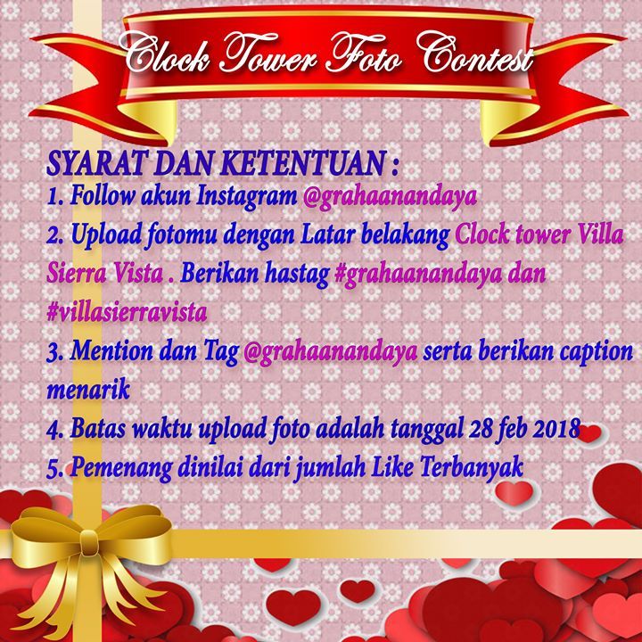 Kontes Foto Clock Tower Menara Jam Tugu Perumahan Villa Sierra Vista Palembang