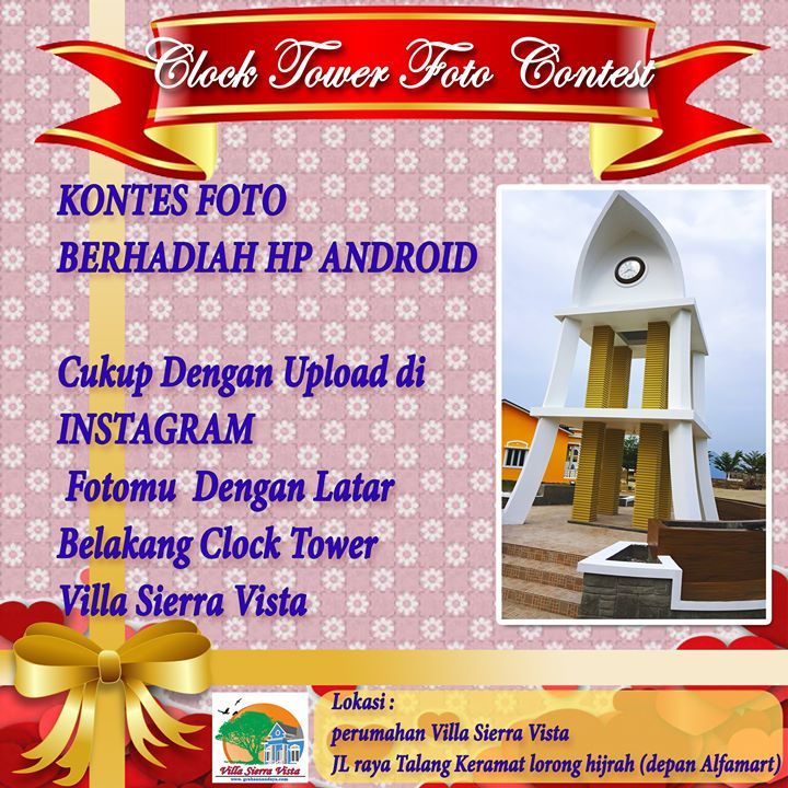 Lomba Foto Selfie Clock Tower Villa Sierra Vista Palembang