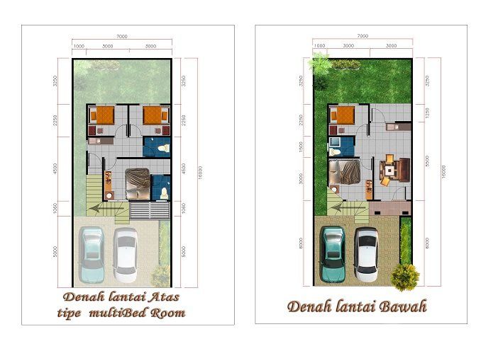 floorplan denah rumah hunian modern multi-family investasi sewa kost graha anandaya properti developer palembang