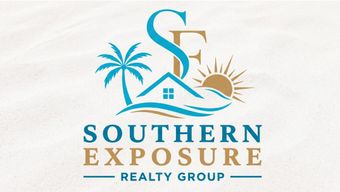 Southern Exposure Realty Group logo with teal palm tree, sun, and house icon